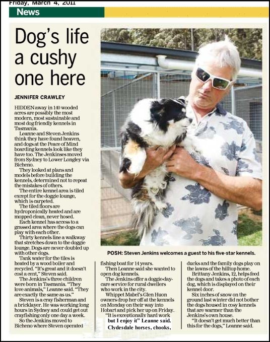 Boarding Kennels for dogs Peace of Mind